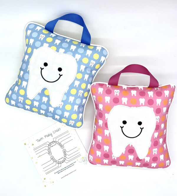 Pink Tooth Fairy Pillow with Tooth Chart - Image 5