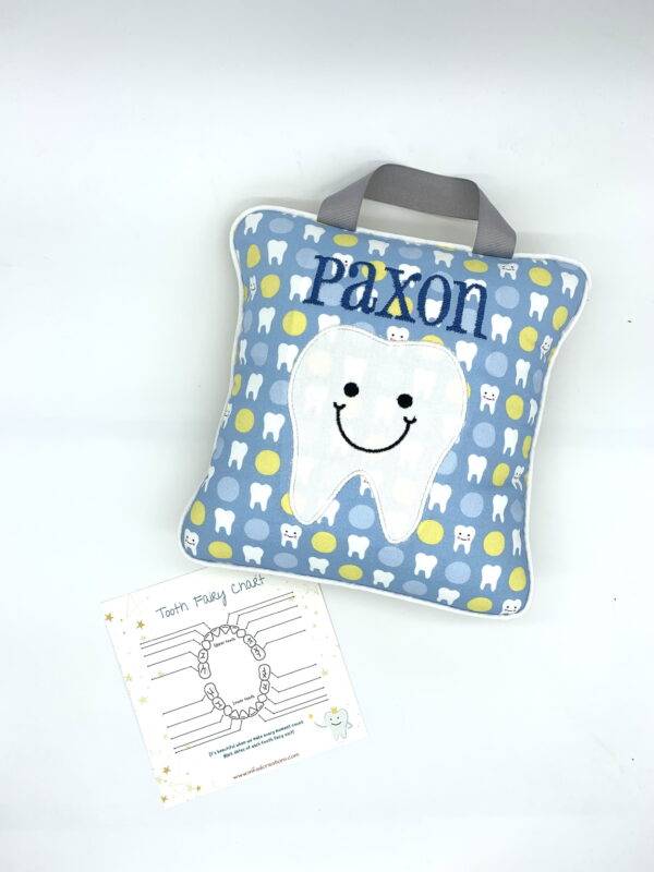 Custom Tooth Fairy Pillow with Tooth Chart - Image 4
