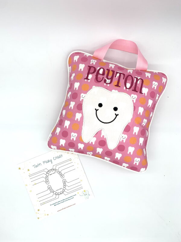 Custom Tooth Fairy Pillow with Tooth Chart - Image 3