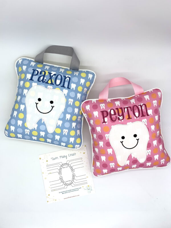Custom Tooth Fairy Pillow with Tooth Chart - Image 2