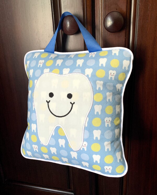 Blue Tooth Fairy Pillow with Tooth Chart - Image 4