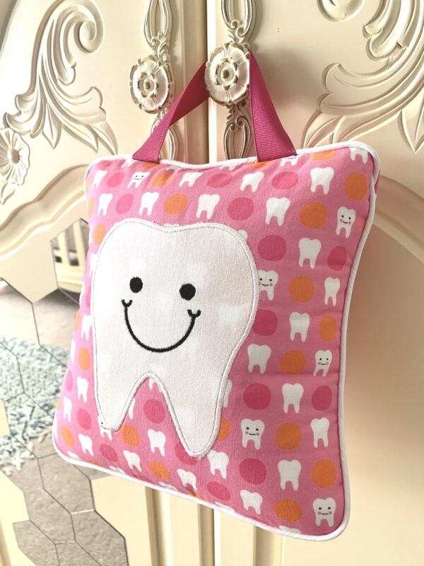 Pink Tooth Fairy Pillow with Tooth Chart - Image 4