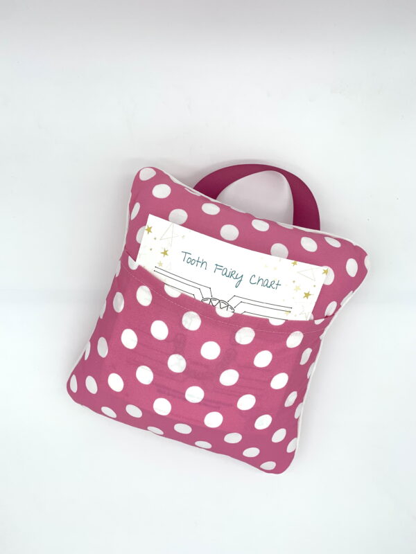 Pink Tooth Fairy Pillow with Tooth Chart - Image 2
