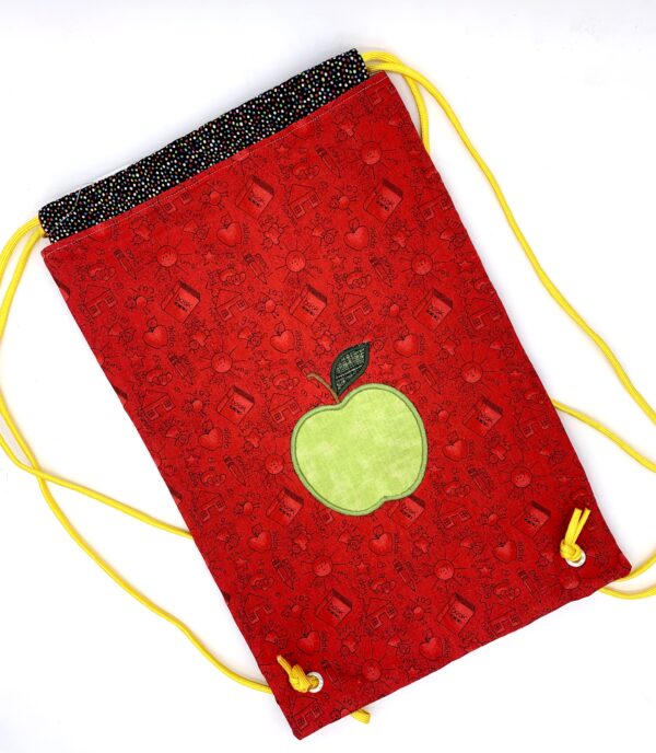 Green Apple Drawstring Backpack