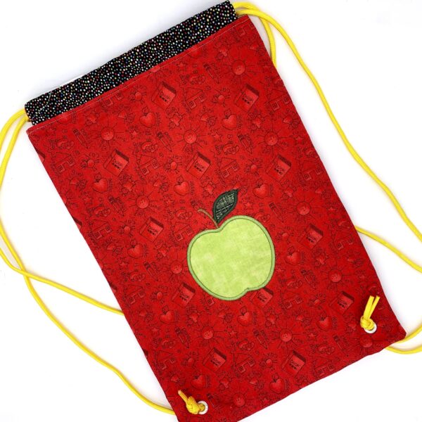 Green Apple Drawstring Backpack