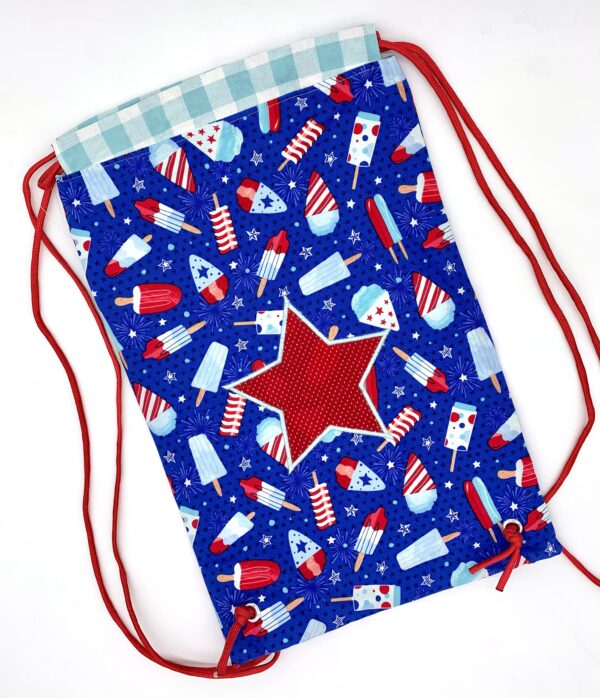 Patriotic Popsicle Drawstring Backpack