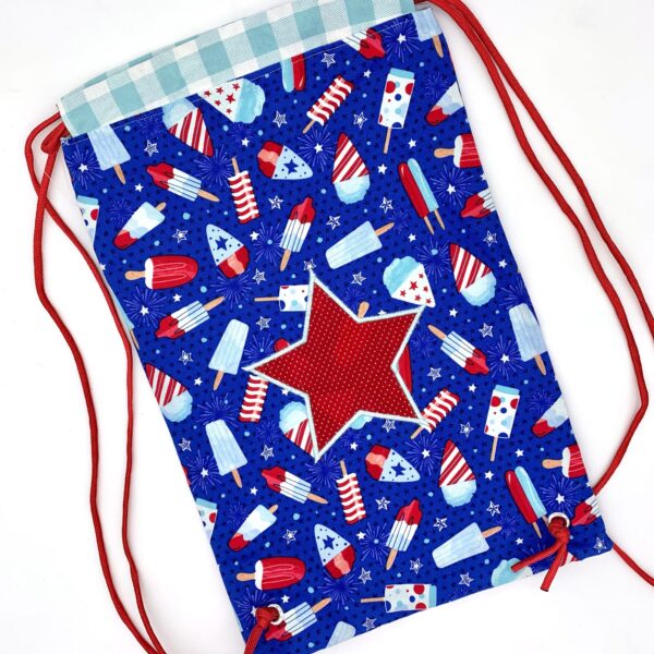 Patriotic Popsicle Drawstring Backpack