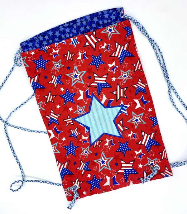 Patriotic Stars Drawstring Backpack