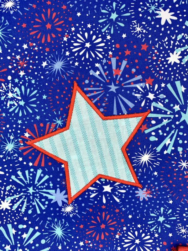Patriotic Blue Fireworks Drawstring Backpack - Image 2