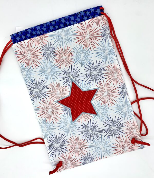 Patriotic Firework Drawstring Backpack