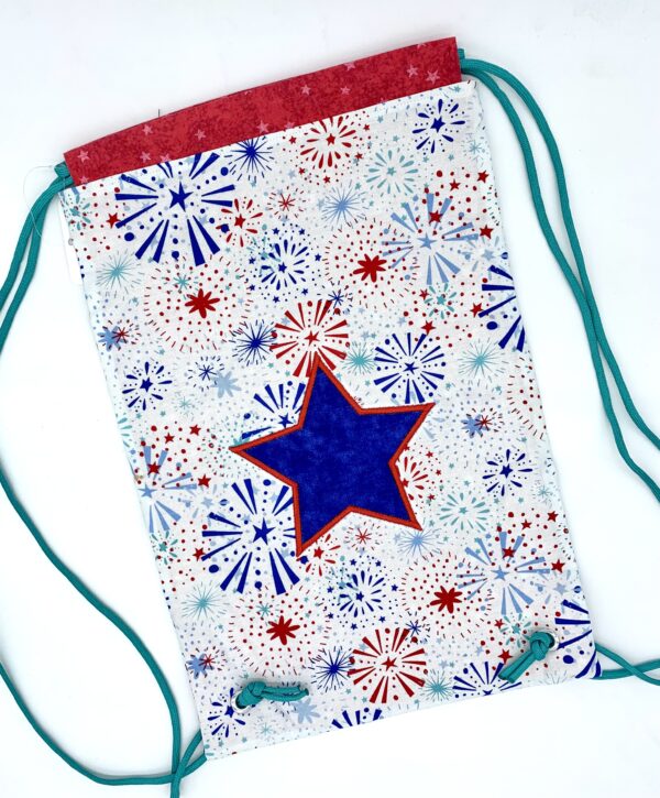Patriotic Fireworks Drawstring Backpack