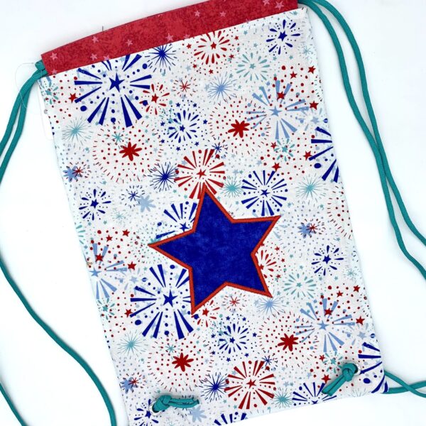 Patriotic Fireworks Drawstring Backpack